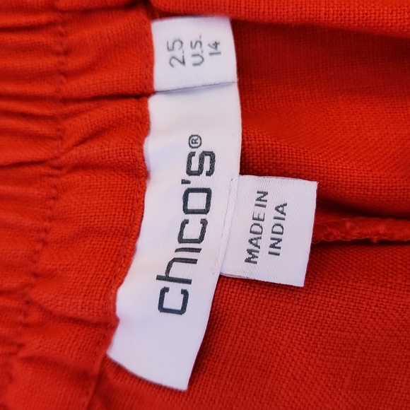 CHICO'S 100% Linen Womens Wide-Leg Pants, Size 14 - Picture 4 of 10